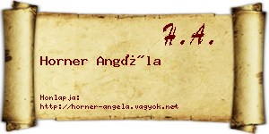 Horner Angéla névjegykártya